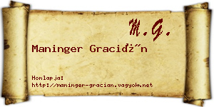 Maninger Gracián névjegykártya